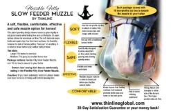 KM Elite ThinLine Flexible Filly Grazing Muzzle - Clear -Equestrian Supplies Shop 01 muzzle hang tag back