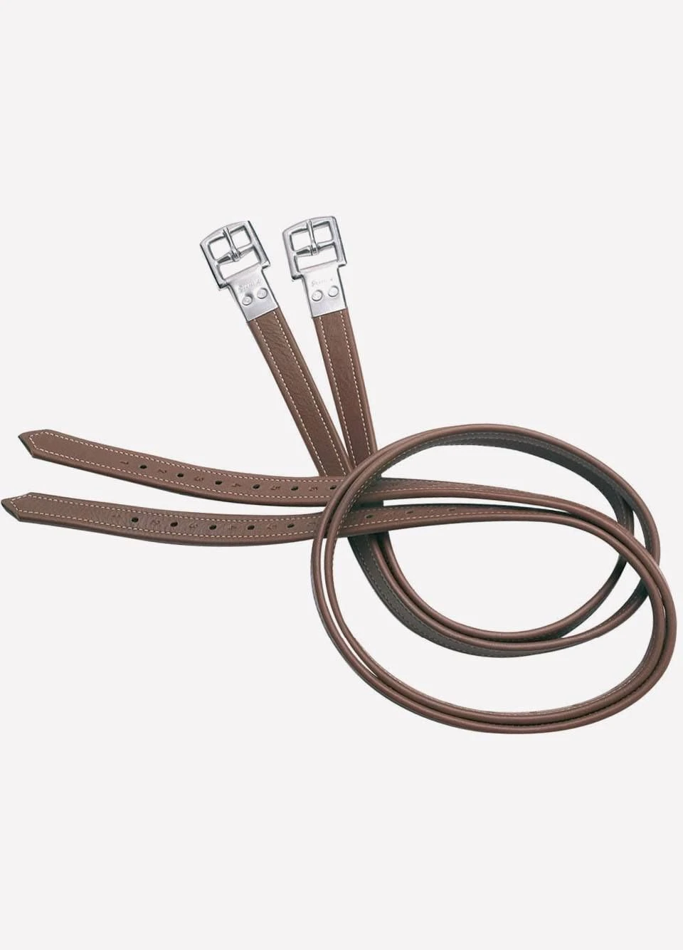 Prestige A17 Non-stretch Stirrup Leathers - Tobacco/White 3 Prestige A17 Non-stretch Stirrup Leathers - Tobacco/White