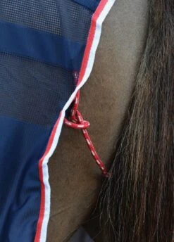 Weatherbeeta Scrim Cooler Standard Neck - Navy/Red/White -Equestrian Supplies Shop coolerfeature1