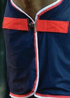 Weatherbeeta Scrim Cooler Standard Neck - Navy/Red/White -Equestrian Supplies Shop coolerfeature4