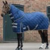 Weatherbeeta ComFiTec Diamond Quilt Detach A Neck Medium Stable Rug - Blue/Charc/White -Equestrian Supplies Shop diamondquilt1