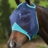 Weatherbeeta ComFiTec Fine Mesh Fly Mask Without Ears - Navy/Turquoise -Equestrian Supplies Shop finemeshnoearsturq2rdy