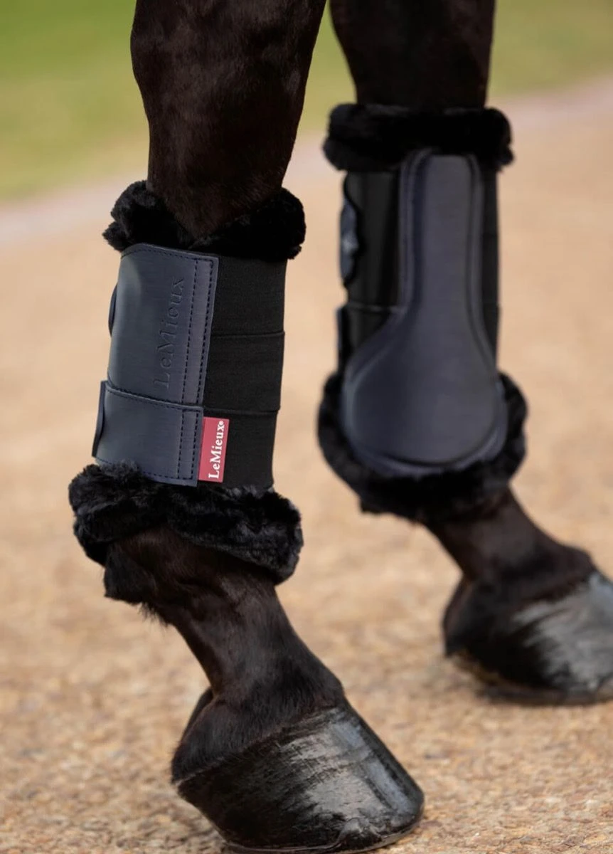 LeMieux Fleece Edged Mesh Brushing Boot - Twilight Navy 8 LeMieux Fleece Edged Mesh Brushing Boot - Twilight Navy - Image 6