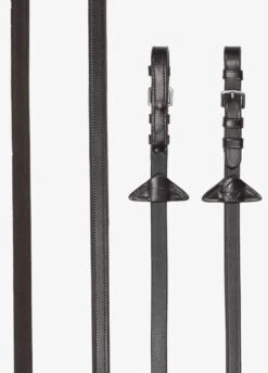 LeMieux Rubber 1/2 Lined Reins - Brown/Silver