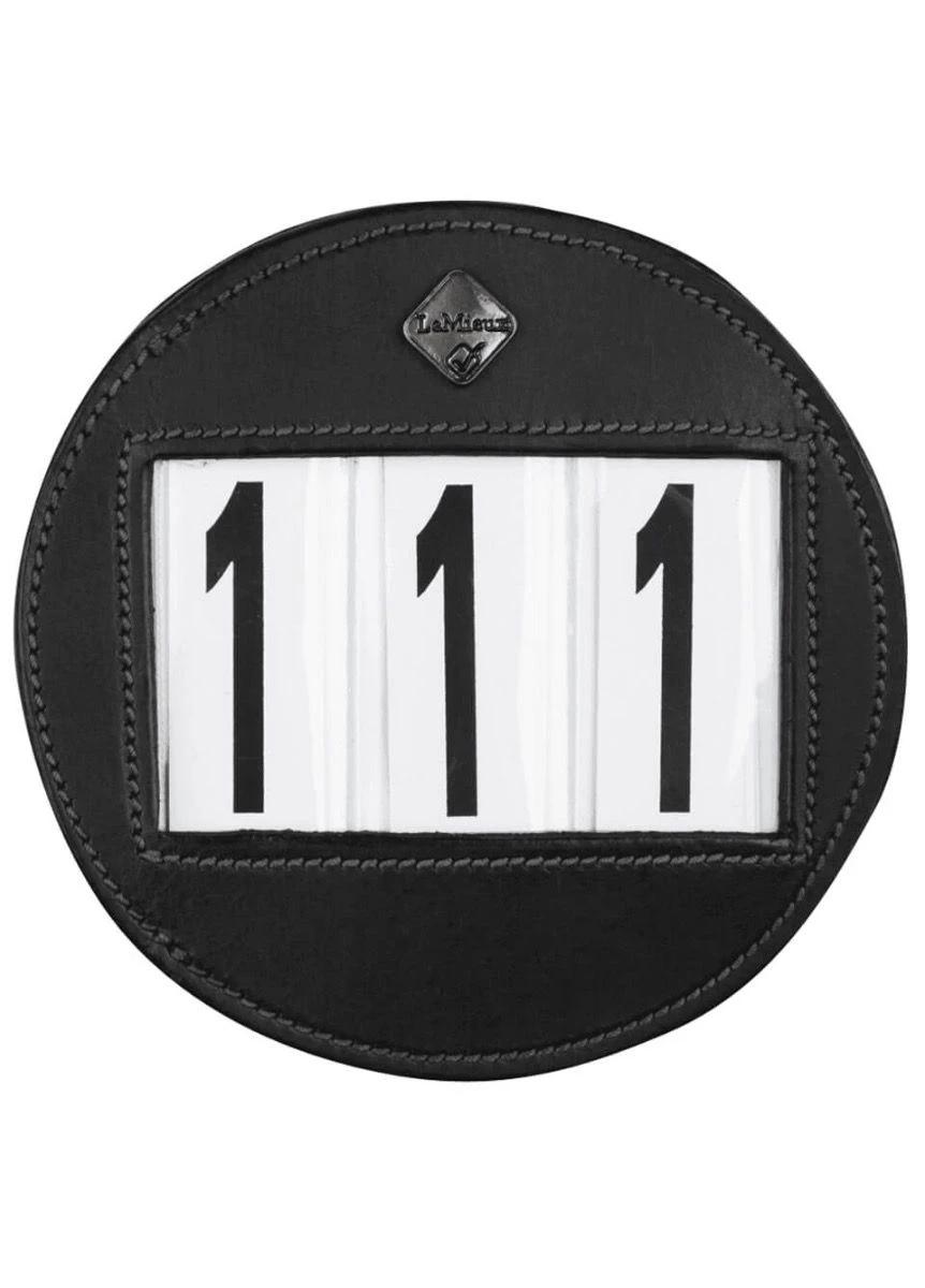 LeMieux Round Leather Bridle Number Holder - Black 3 LeMieux Round Leather Bridle Number Holder - Black