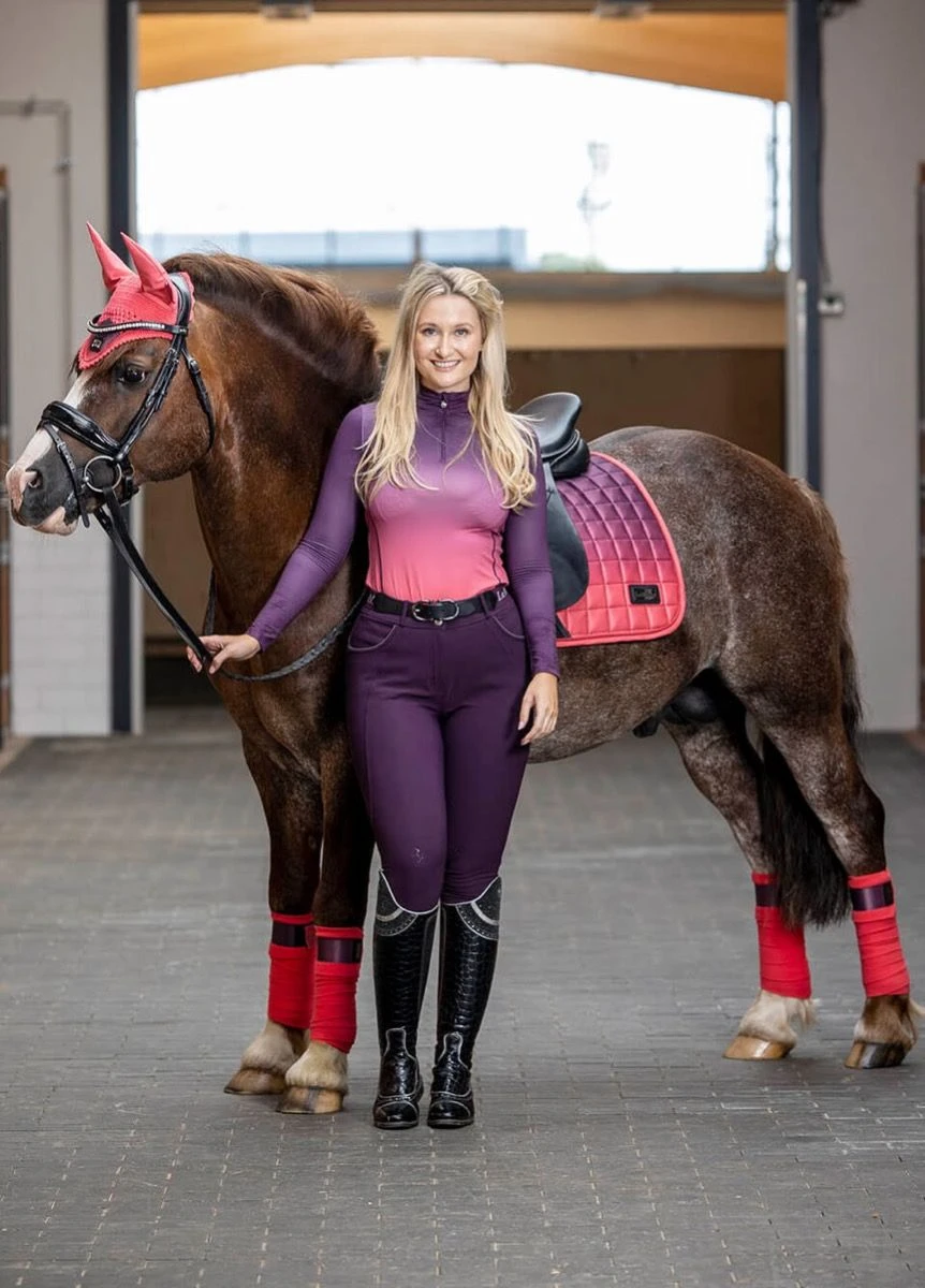 LeMieux Spectrum Polo Bandages - Aubergine/Papaya 4 LeMieux Spectrum Polo Bandages - Aubergine/Papaya - Image 2