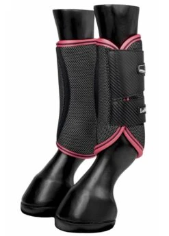 LeMieux Carbon Mesh Wrap Boots - Black/Papaya