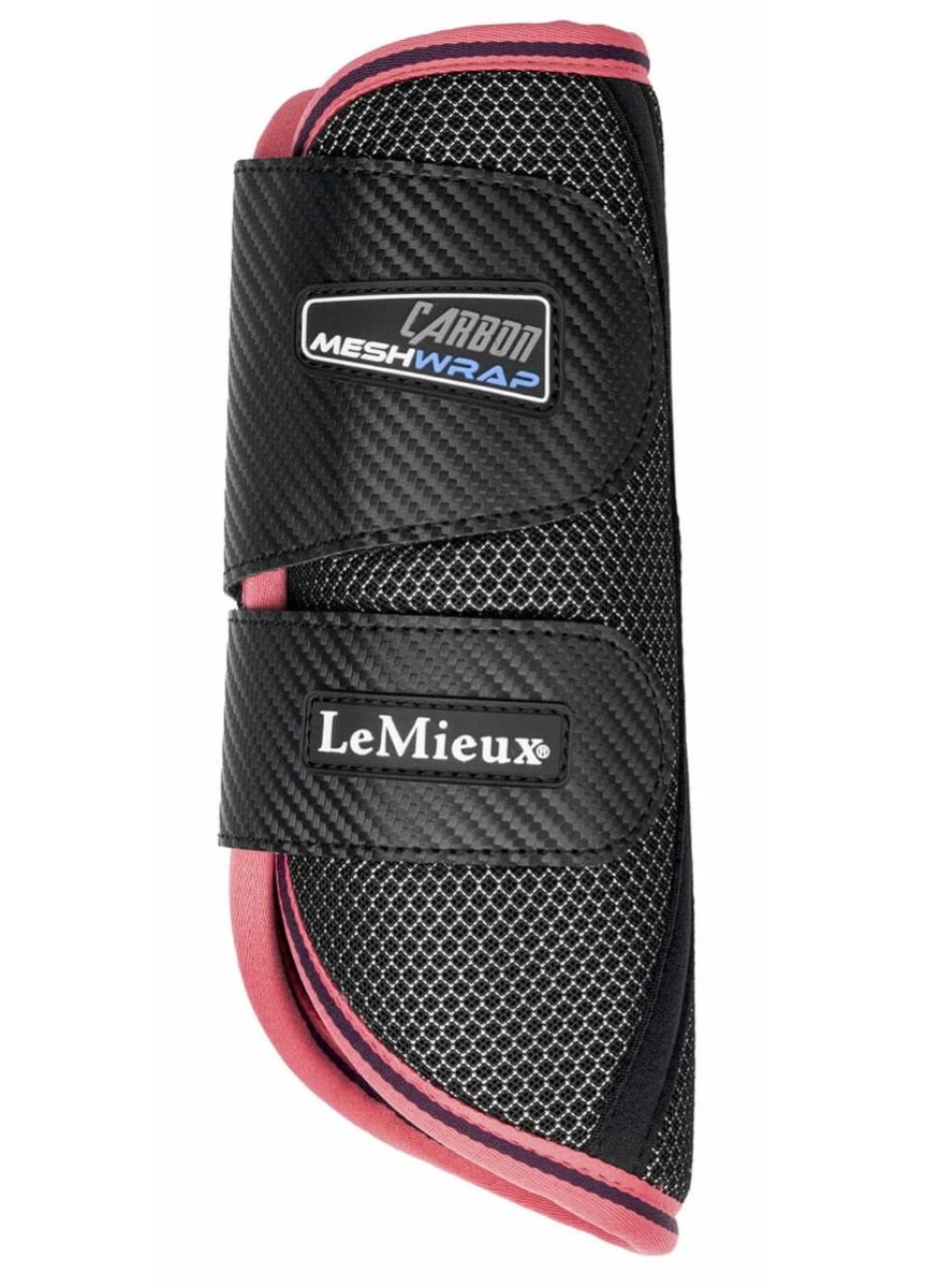 LeMieux Carbon Mesh Wrap Boots - Black/Papaya 4 LeMieux Carbon Mesh Wrap Boots - Black/Papaya - Image 2