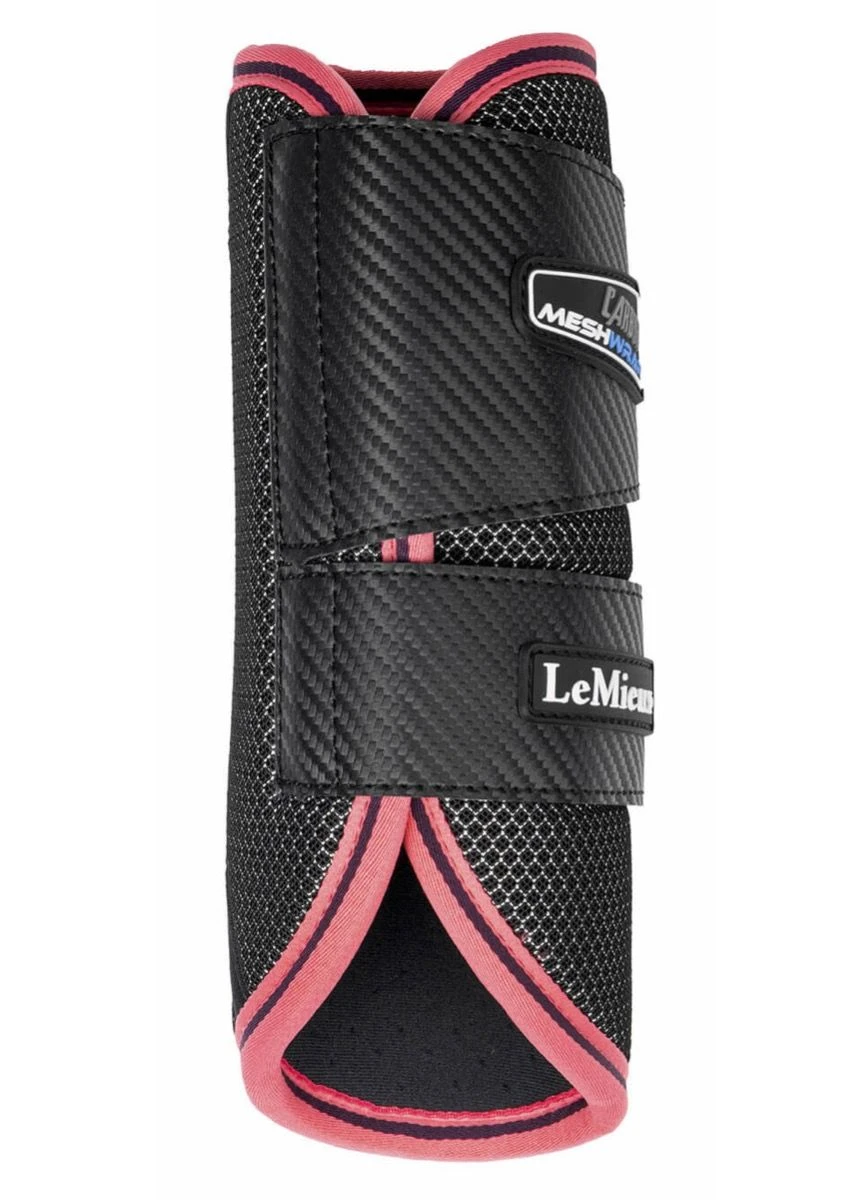 LeMieux Carbon Mesh Wrap Boots - Black/Papaya 5 LeMieux Carbon Mesh Wrap Boots - Black/Papaya - Image 3