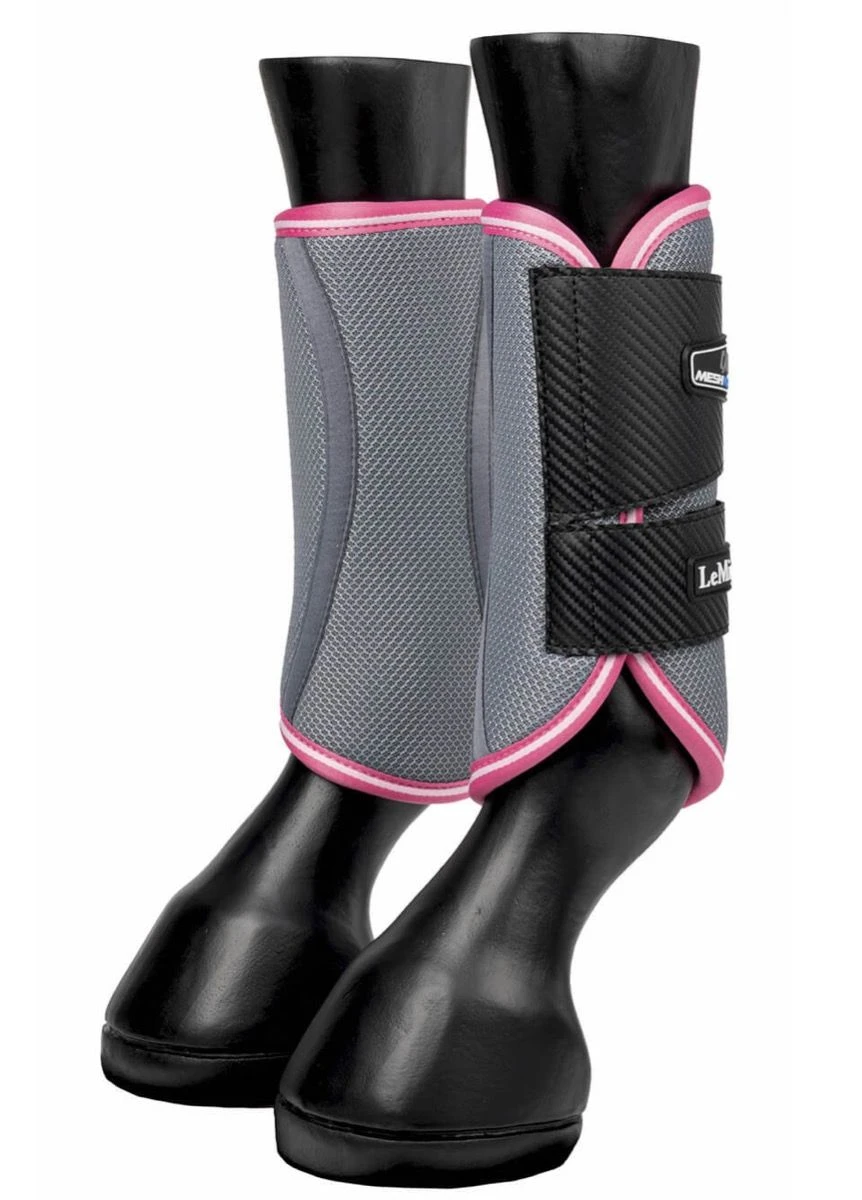 LeMieux Carbon Mesh Wrap Boots - Grey/Watermelon 3 LeMieux Carbon Mesh Wrap Boots - Grey/Watermelon