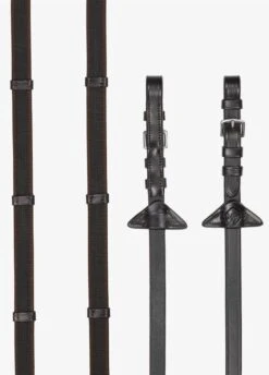 LeMieux Rubber Grip Continental Reins - Brown/Silver