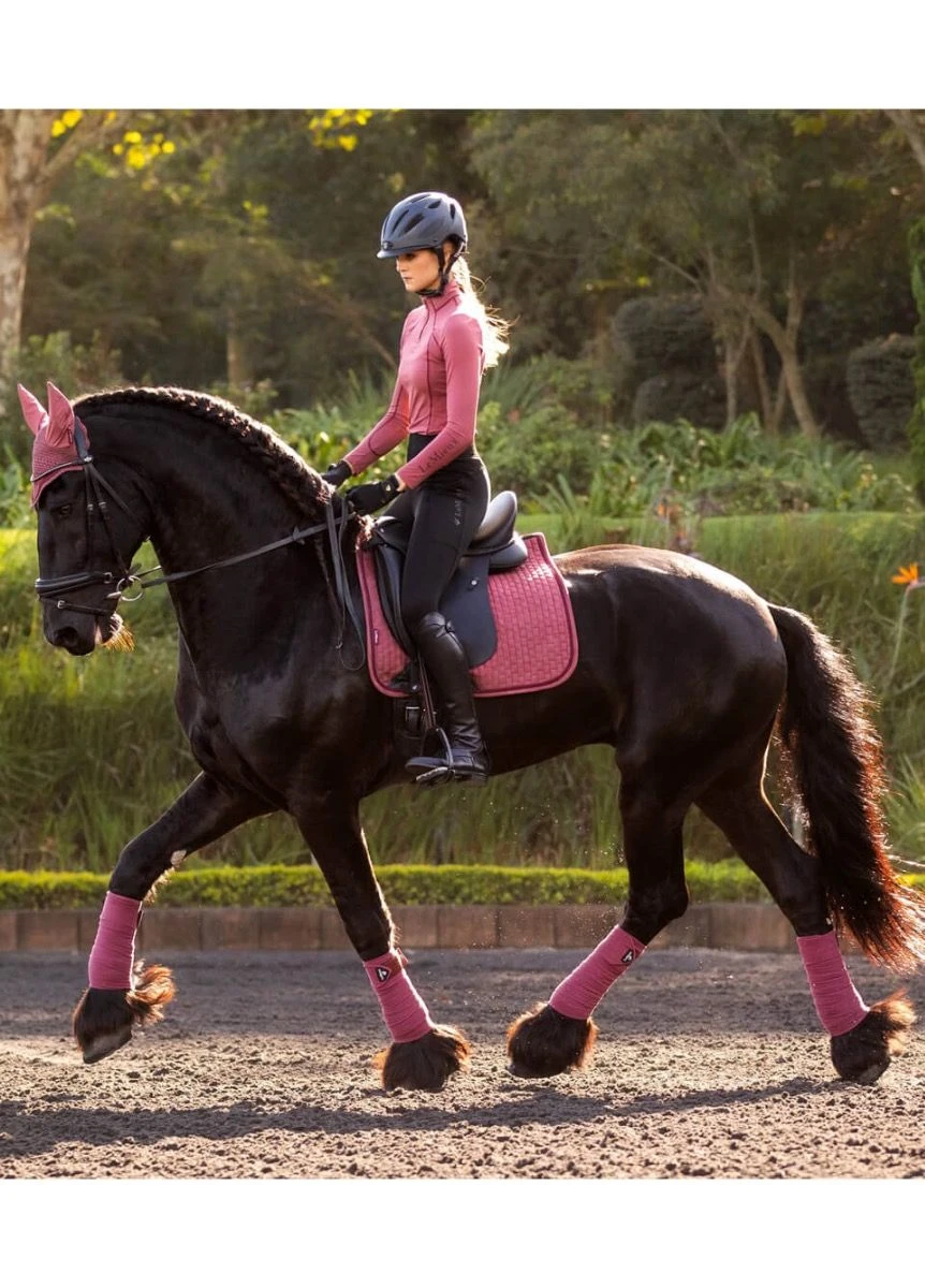 LeMieux Suede Dressage Square - Orchid 4 LeMieux Suede Dressage Square - Orchid - Image 2