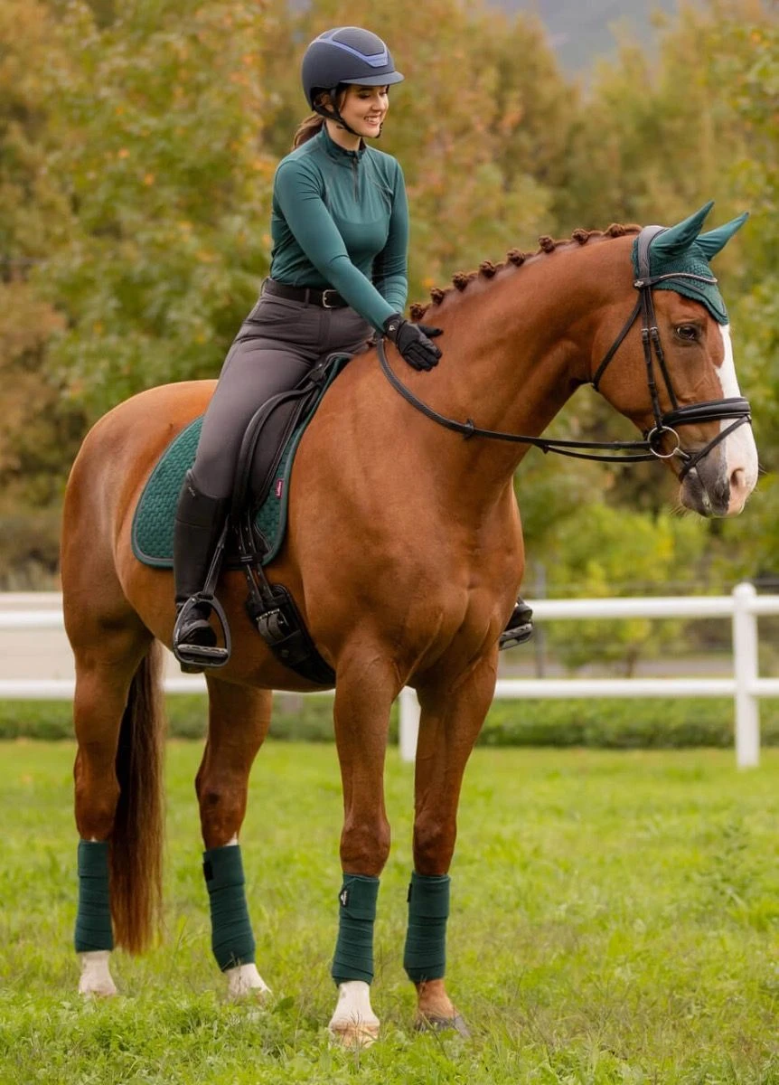 LeMieux Suede Dressage Square - Spruce 4 LeMieux Suede Dressage Square - Spruce - Image 2
