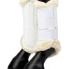 LeMieux Fleece Edged Mesh Brushing Boots - White/Natural -Equestrian Supplies Shop lmfleeceedgedbootwhite1rdy