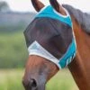 Shires Fine Mesh Fly Mask With Ear Holes - Teal -Equestrian Supplies Shop meshwithearholes