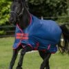 Amigo Mio Medium Turnout - Dark Blue/Red -Equestrian Supplies Shop mioturnoutdkbluered