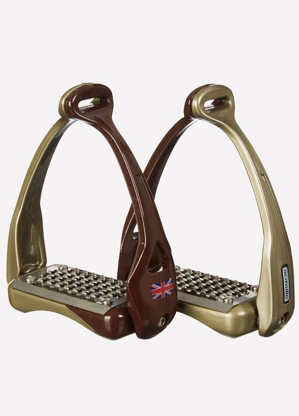 Acavallo Opera Stirrups - Brown/Gold 3 Acavallo Opera Stirrups - Brown/Gold