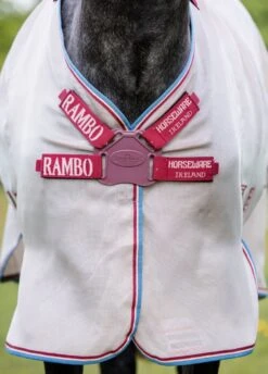 Rambo Protector Disc Front - Oatmeal/Cherry 10 Rambo Protector Disc Front - Oatmeal/Cherry -Equestrian Supplies Shop rambo protector oatmeal cherry 3rdy