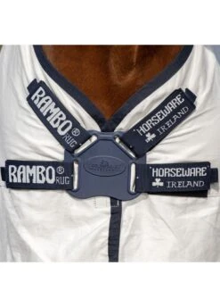 Rambo Natura Summer Sheet - White/Navy -Equestrian Supplies Shop rambonatura2rdy