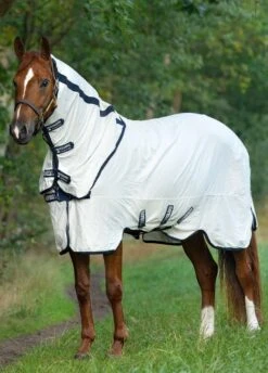 Rambo Natura Summer Sheet - White/Navy -Equestrian Supplies Shop rambonaturardy