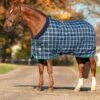 Rhino Original Stable Rug Heavy - Navy Check/Teal -Equestrian Supplies Shop rhino stable heavy navy check 1rdy