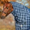 Rhino Original Stable Hood Medium - Navy Check/Indigo -Equestrian Supplies Shop rhino stable hood medium navy check 1rdy