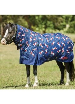 Saxon 600D Pony Combo Neck Medium - Blue Unicorn Print