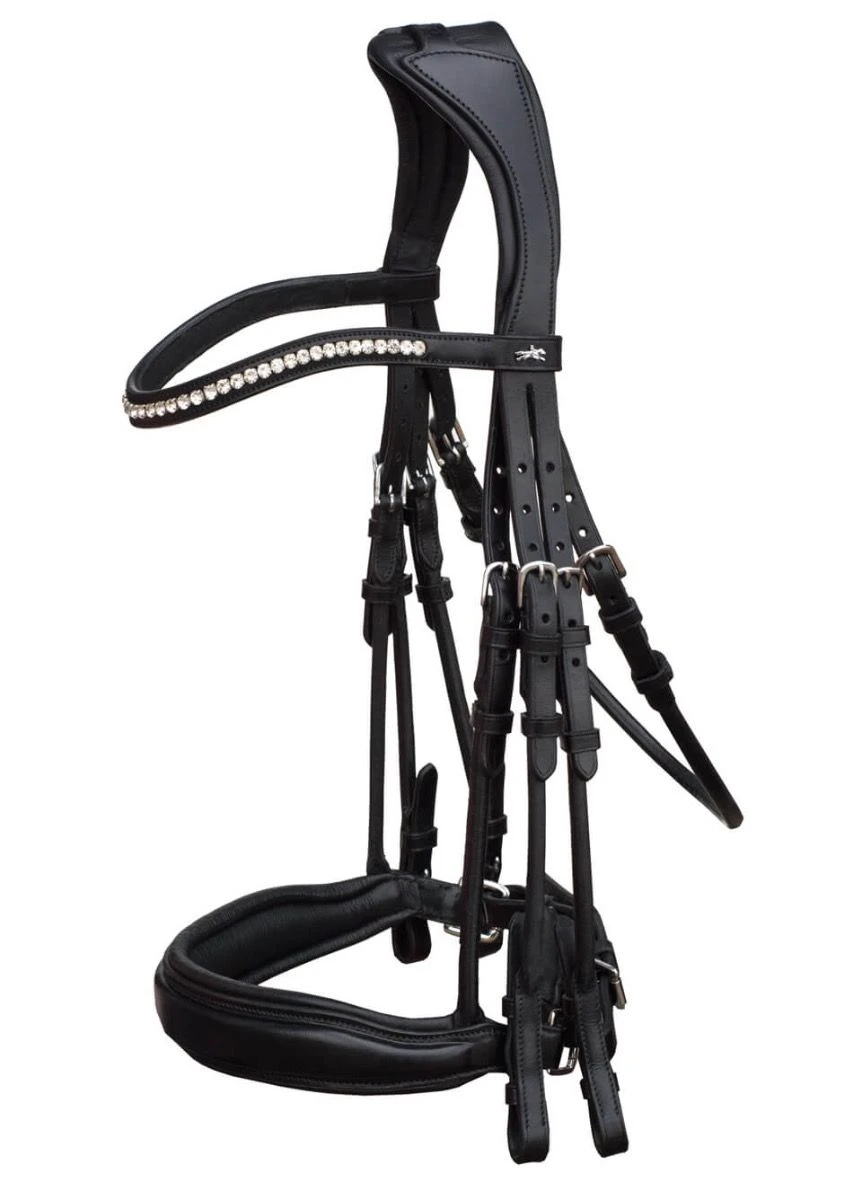 Schockemohle Venice Rolled Double Bridle - Black 4 Schockemohle Venice Rolled Double Bridle - Black - Image 2