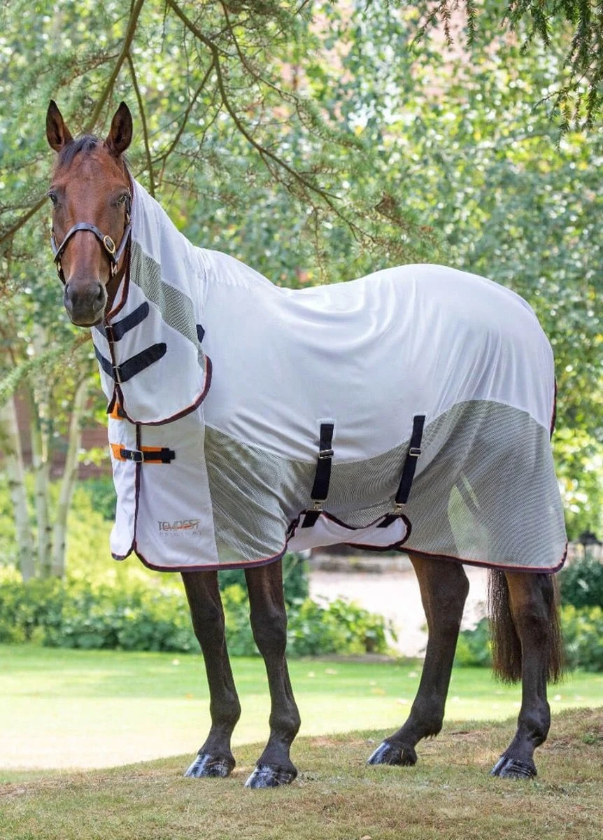 Shires Tempest Mesh Combo Fly Rug - White 3 Shires Tempest Mesh Combo Fly Rug - White