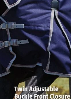 Weatherbeeta ComFiTec Essential Combo Lite Plus Turnout Rug - Navy/Silver/Red -Equestrian Supplies Shop twinadjustablebucklefrontclosure