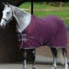 Weatherbeeta Fleece Cooler Standard Neck - Maroon/Grey/White -Equestrian Supplies Shop wb fleece standard maroon 1rdy