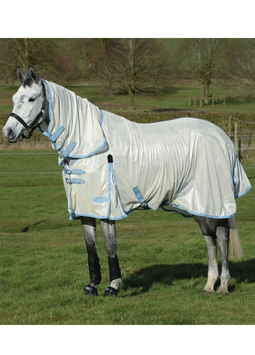 Weatherbeeta Comfitec Essential Mesh II Combo Neck - Light Taupe/Light Blue 3 Weatherbeeta Comfitec Essential Mesh II Combo Neck - Light Taupe/Light Blue